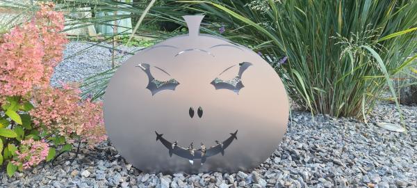 Gartendeko - Stahl-Kürbis 3D