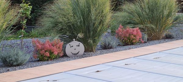 Gartendeko - Stahl-Kürbis 3D