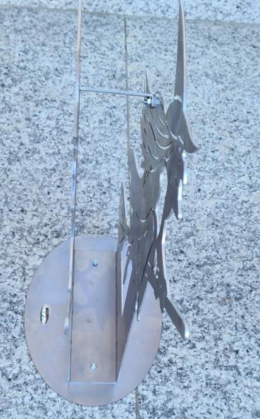 Gartendeko - Hexe auf Besen in 3D