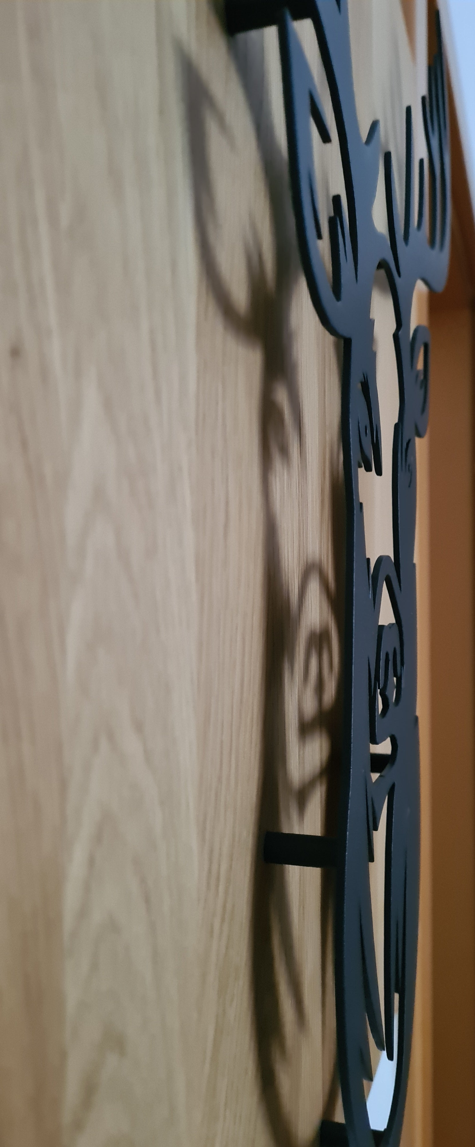 Wandbild Hirsch- Massivholzplatte Wildeiche