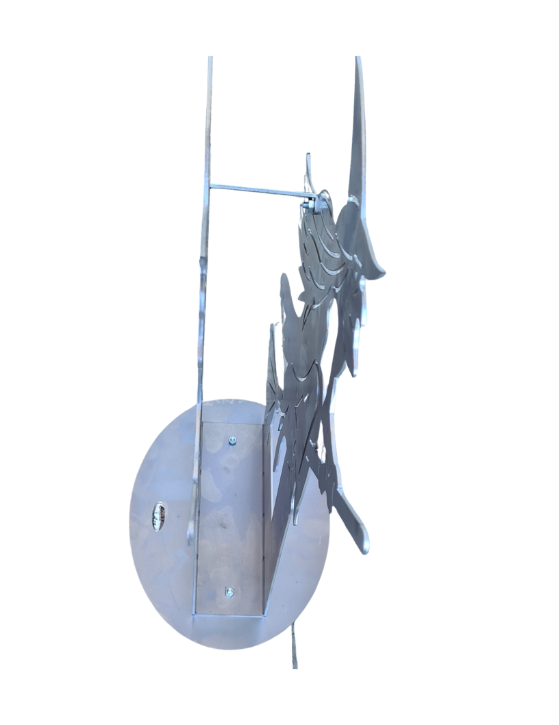 Gartendeko - Hexe auf Besen in 3D