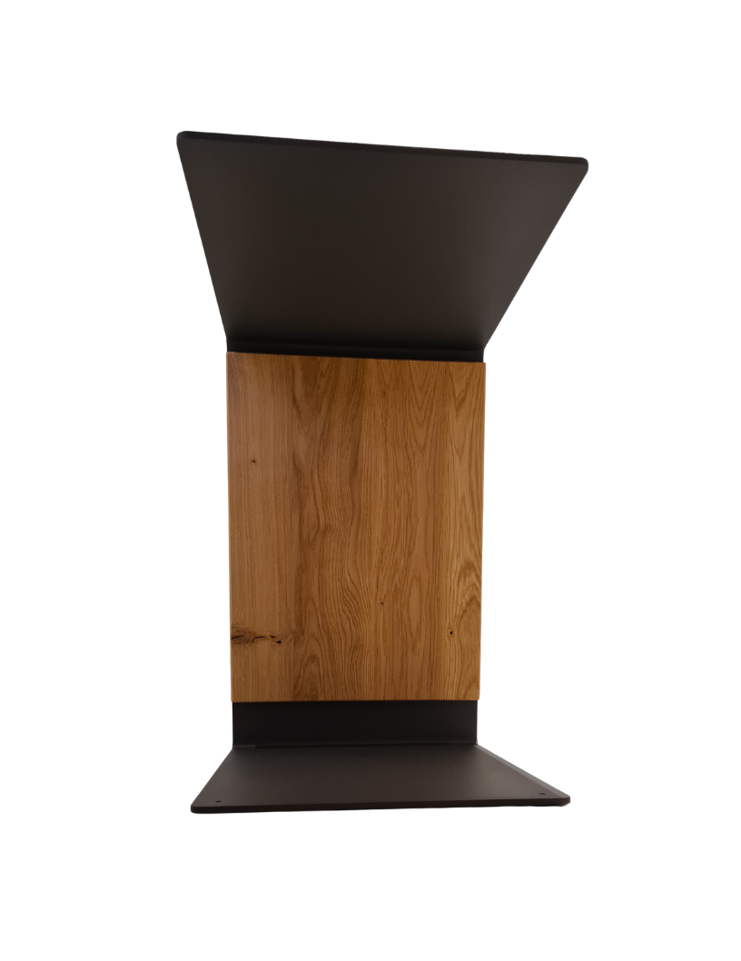 Beistelltisch mit Hirschmotiv, Massivholz Wildeiche