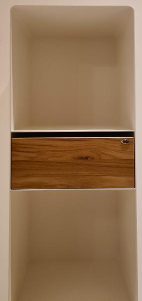 Kaminholzregal mit abgerundeten Kanten, Massivholz Wildeiche