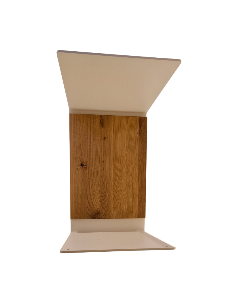 Beistelltisch mit Hirschmotiv, Massivholz Wildeiche