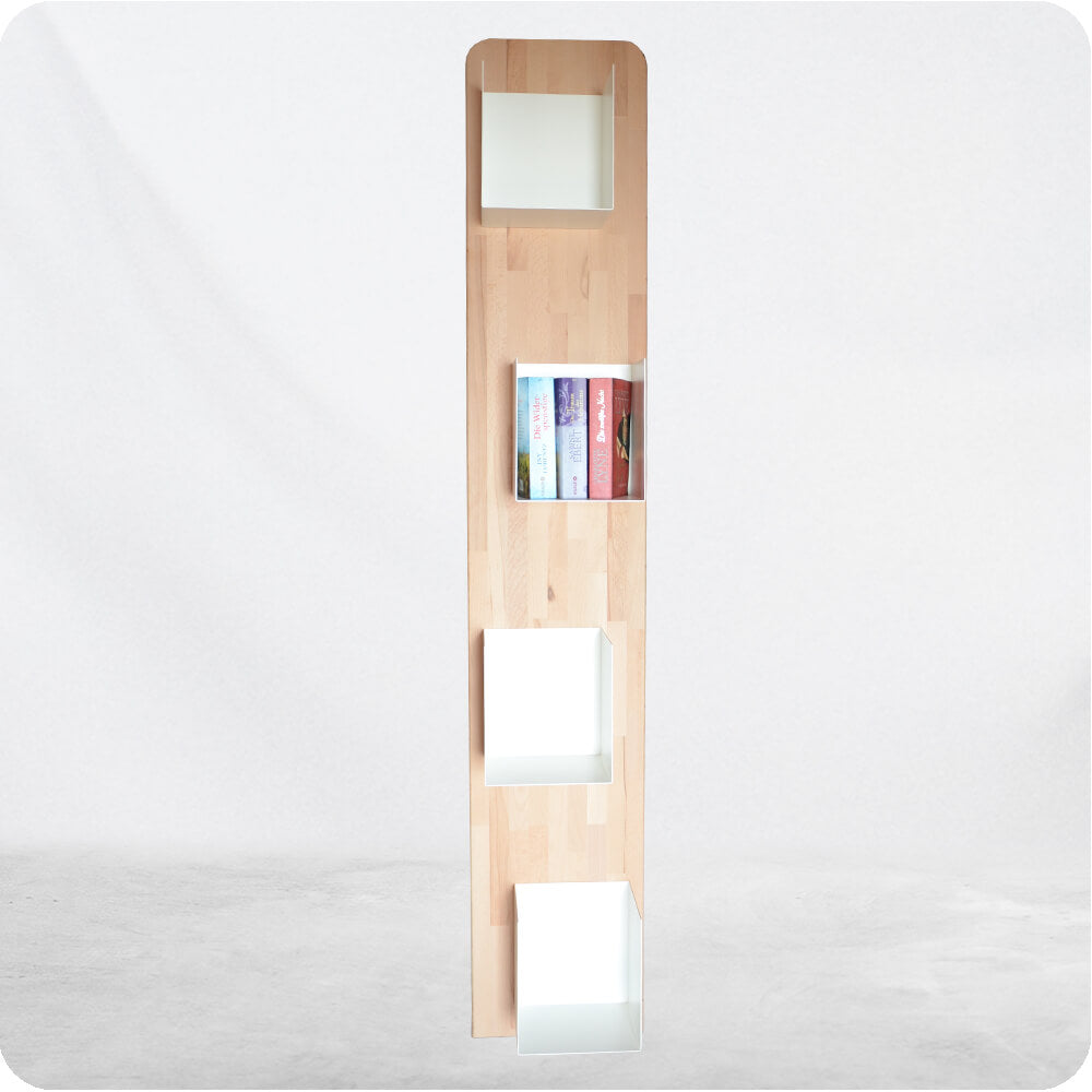 Bücherregal 180 cm aus Holz und Stahl