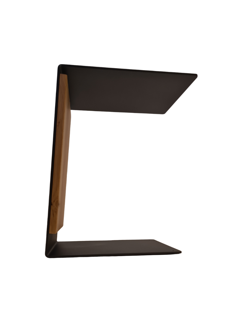 Beistelltisch mit Hirschmotiv, Massivholz Wildeiche