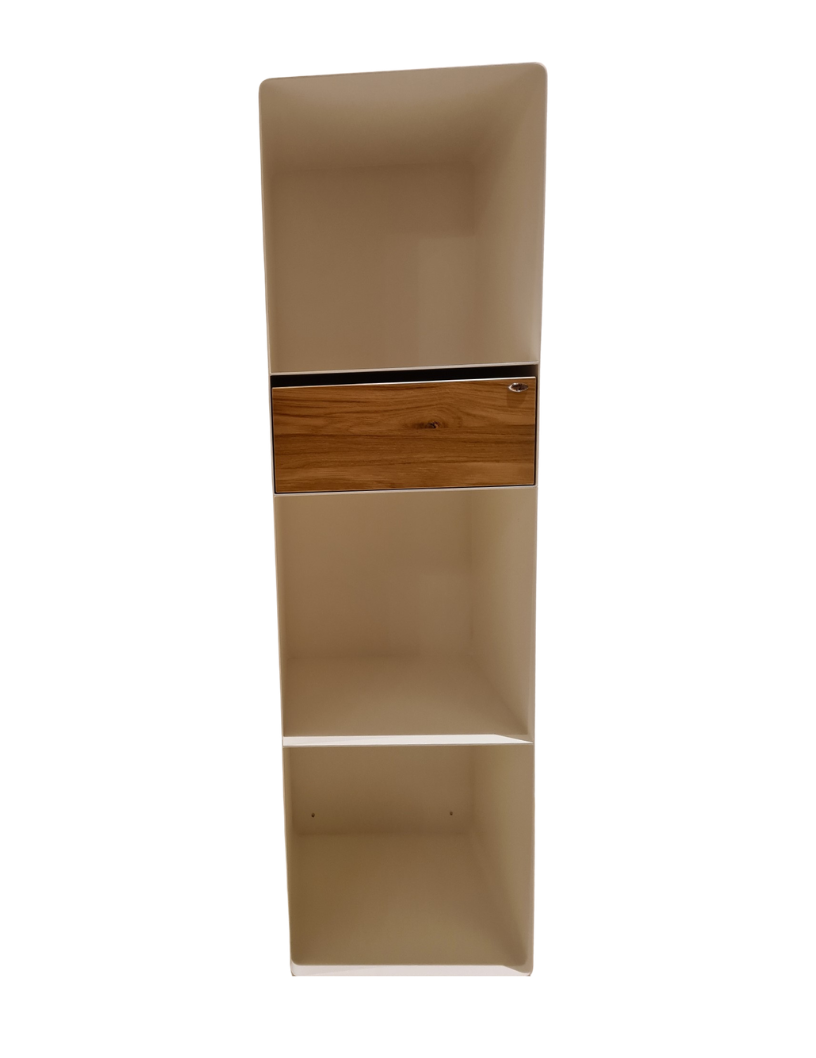 Kaminholzregal mit abgerundeten Kanten, Massivholz Wildeiche